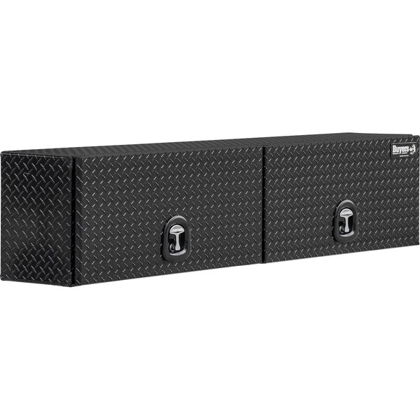 Buyers Products 16x13x72 Inch Gloss Black Diamond Tread Aluminum Topsider Truck Box with Flip-Up Doors 1721351 - main